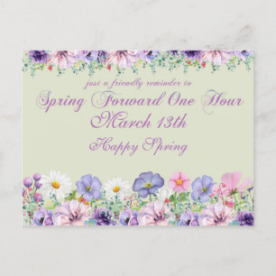 Cartão Postal Lembrete de Alteração de Horário de Poupança à Luz