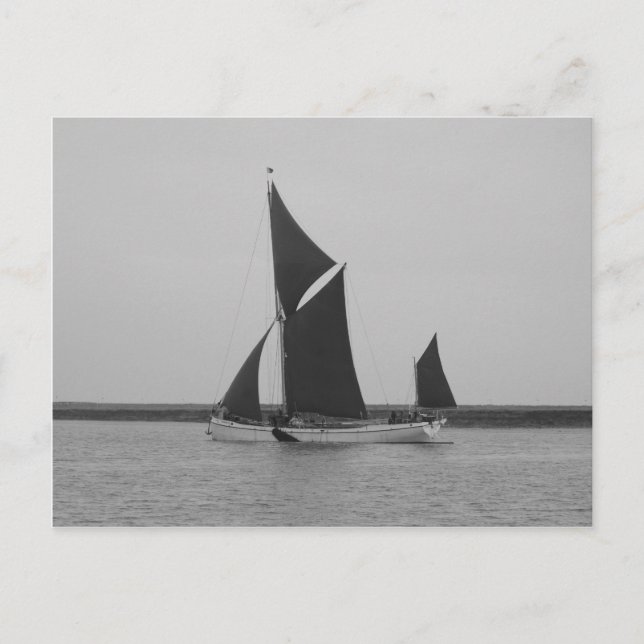 Cartão Postal Lembrete de Barcaça de Vela (Frente)