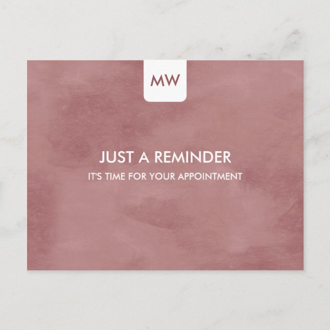 Cartão Postal Lembrete de Compromisso Chic Simples Rosy Brown QR (Frente)