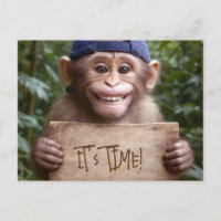 Lembrete de Dentista Chimpanzé com Placa de Aniver
