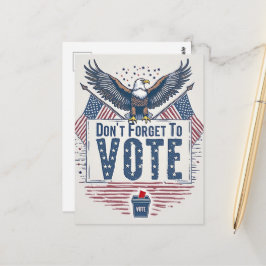 Cartão Postal Lembrete de Voto da Águia Americana