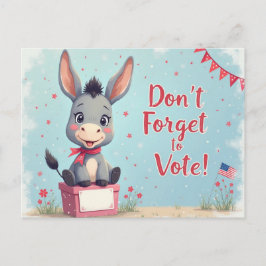 Cartão Postal Lembrete de Voto de Burro Alegre