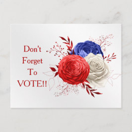 Cartão Postal Lembrete de Voto do Trio Patriótico Bloom