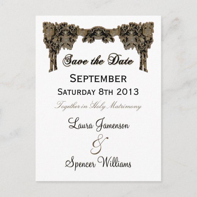 Cartão Postal Lembrete do Casamento Branco de Chanteleah (Frente)