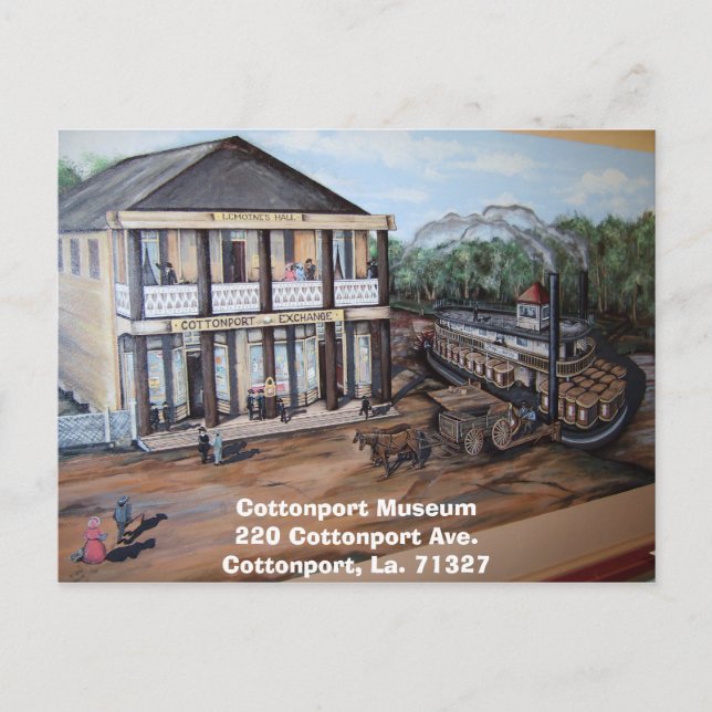 Cartão Postal Lemoine Hall, Museu Cottonport220 Cottonport A... (Frente)