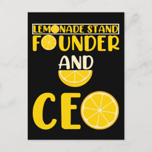 Cartão Postal Lemonade Stand Boys Menina Engraçado CEO