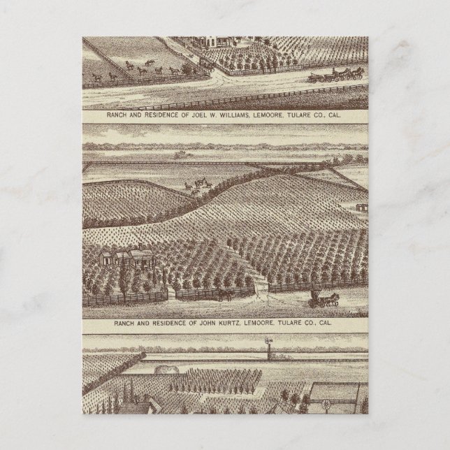 Cartão Postal Lemoore, fazendas de Armona (Frente)
