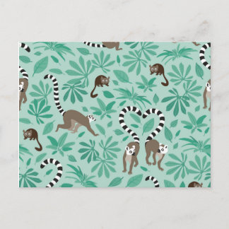 Cartão Postal Lemur love mint leaves