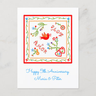 Cartão Postal Lenços de casamento aniversário