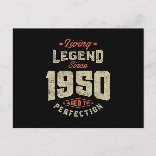 Cartão Postal Lenda Desde 1950 Presente de Aniversário (Frente)