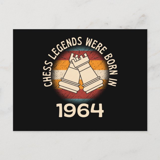Cartão Postal Lendas do Xadrez Nasceram Em 1964 (Frente)