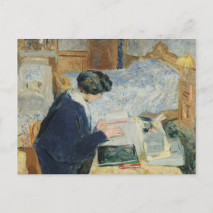 Cartão Postal Lendo Ao Lado Da Cama
