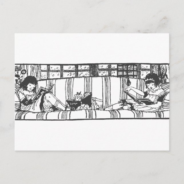 Cartão Postal Lendo com Dolly (Frente)