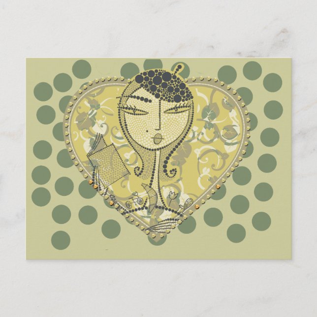 Cartão Postal Lendo os Camisetas e presentes da moda (Frente)