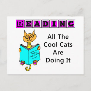 Cartão Postal Lendo, Todos Os Gatos Legal Estão Fazendo Isso