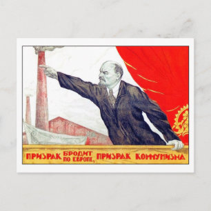 Cartão Postal Lenin aponta para a fábrica, propaganda soviétic