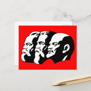 Cartão Postal Lenin, Marx, Engels, União Soviética, Comunismo