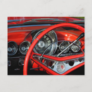 Cartão Postal Lenkrad vom Oldtimer