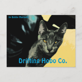 Cartão Postal Lennon Cat Postcard Drifting Hobo co.