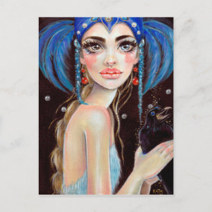 Cartão Postal Lenore e os três corvos de olhos, arte original