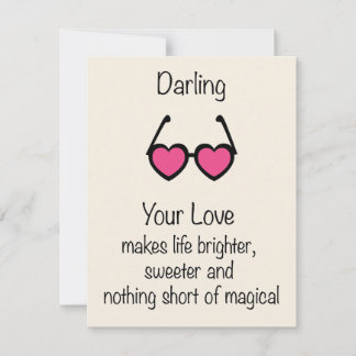 Cartão Postal Lentes de Amor Mágico