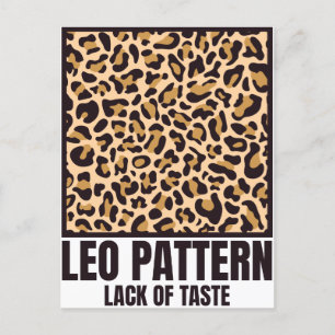 Cartão Postal Leo Pattern Bad Taste Fashion Victim