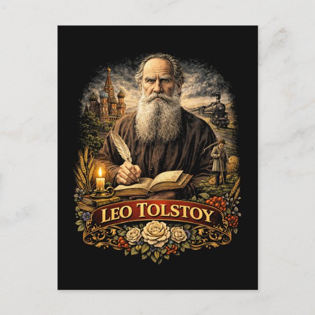 Cartão Postal Leo Tolstoy (Frente)