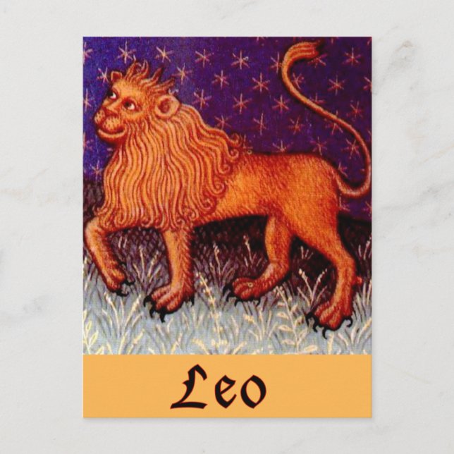 Cartão Postal Leo Zodiac Sinal (Frente)