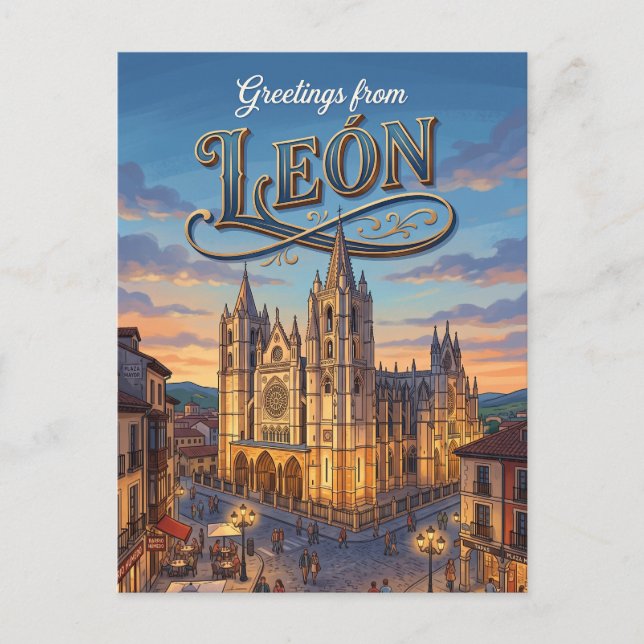 Cartão Postal León, Espanha Espanha (Frente)