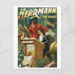 Cartão Postal Leon Herrmann O Excelente ~ Vintage Magic Act