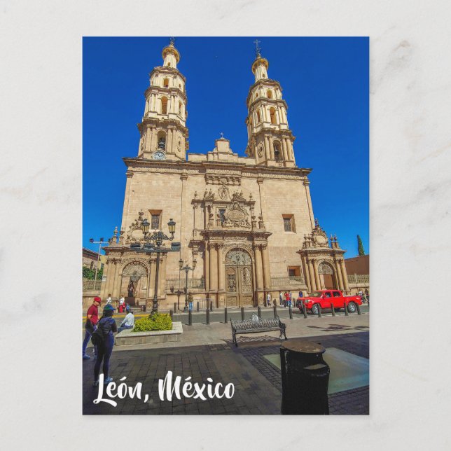 Cartão Postal León, México, Catedral (Frente)