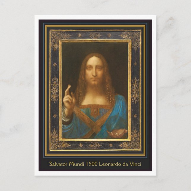 Cartão postal Leonardo da Vinci 1500 Salvator Mund (Frente)