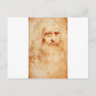 Cartão Postal Leonardo Da Vinci Autorretrato por volta de 1510-1