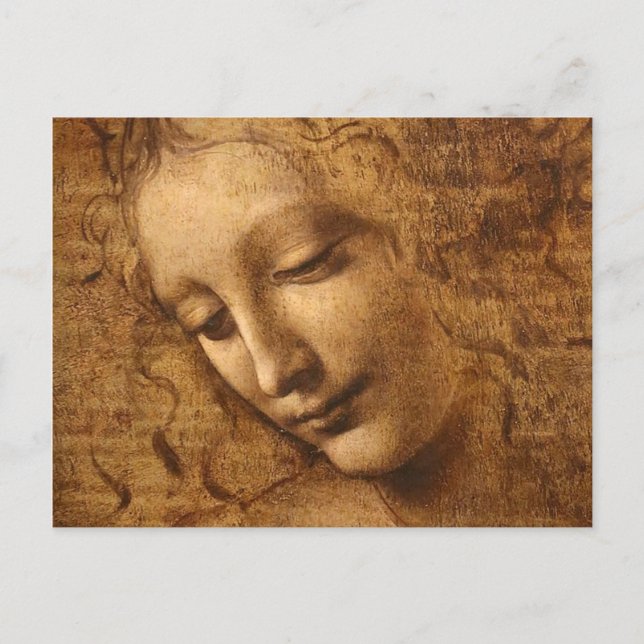 Cartão Postal Leonardo Da Vinci Cabeça De Uma Mulher (Frente)