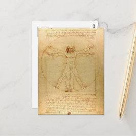 Cartão Postal Leonardo Da Vinci, Homem Vitruviano, Proporção Áur
