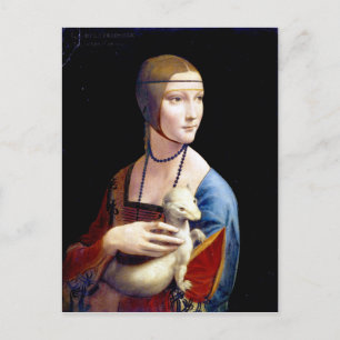 Cartão Postal Leonardo da Vinci Lady com um Ermine