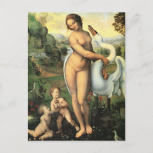 Cartão Postal Leonardo da Vinci, Leda e o Cisne