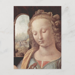Cartão Postal Leonardo da Vinci Madonna mit der Nelke, Detalhe: