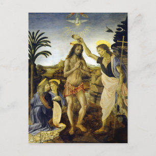 Cartão Postal Leonardo da Vinci O Batismo de Cristo