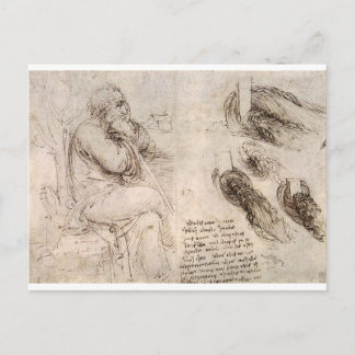 Cartão Postal Leonardo da Vinci, possível autorretrato.
