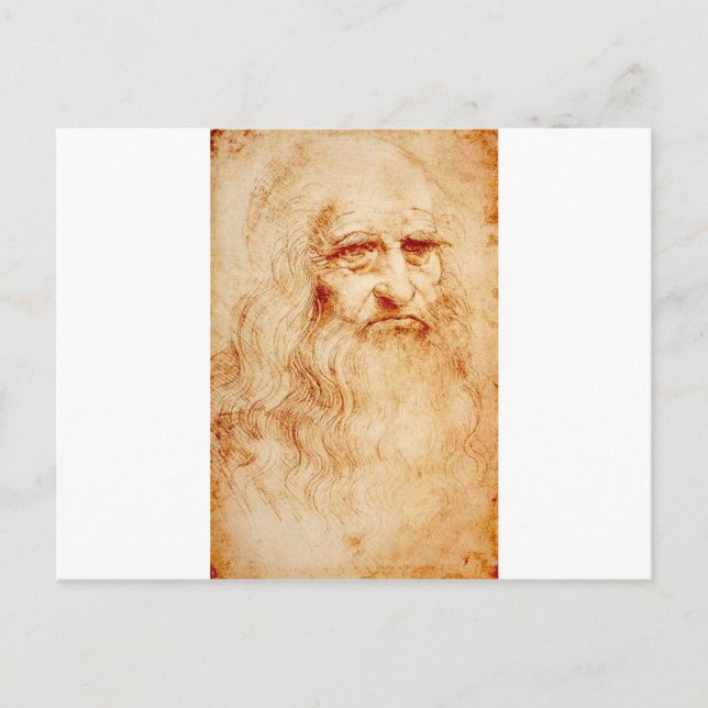 Cartão Postal Leonardo da Vinci, suposto autorretrato. (Frente)
