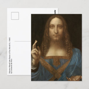 Cartão Postal Leonardo da Vinci's Salvator Mundi (Cristo de Jesu