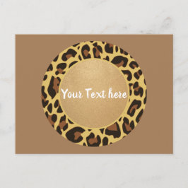 Cartão Postal Leopard Animal Print Pattern Circle Fashion Beauty
