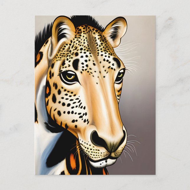 Cartão Postal Leopard Appaloosa Funny AI Gerou Arte (Frente)