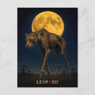 Cartão Postal Leopard Monóculo gótico Surreal