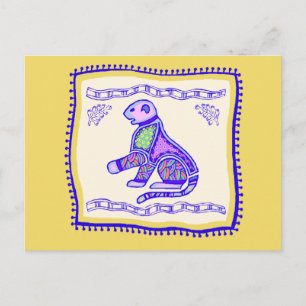Cartão Postal Leopard Quilt