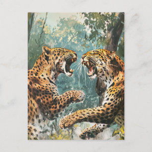 Cartão Postal Leopard Vintage
