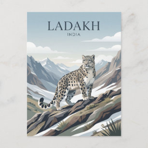 Cartão Postal Leopardo-das-neves, Ladakh Índia