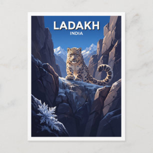 Cartão Postal Leopardo-das-neves, Ladakh Leh Índia