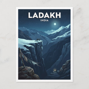 Cartão Postal Leopardo-das-neves, Ladakh Leh Índia Lembrança